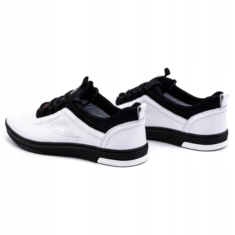 Polbut Pantofi casual barbati din piele K24, alb cu talpa neagra 4