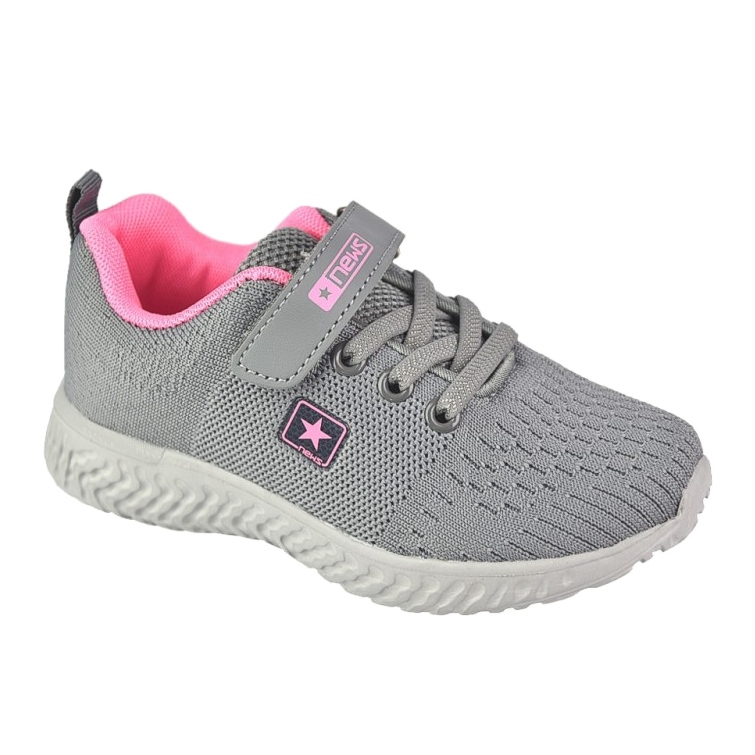 NEWS Pantofi sport pentru copii pentru Velcro 22Z23-4843-M-roz gri 1