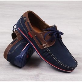 Mocasini casual barbati din piele bleumarin Gregor albastru marin 1