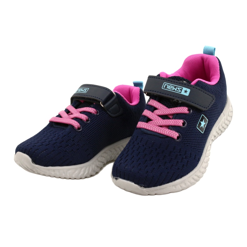 NEWS NOUTĂȚI Pantofi sport cu velcro 22DZ23-4843-M Bleumarin roz 3