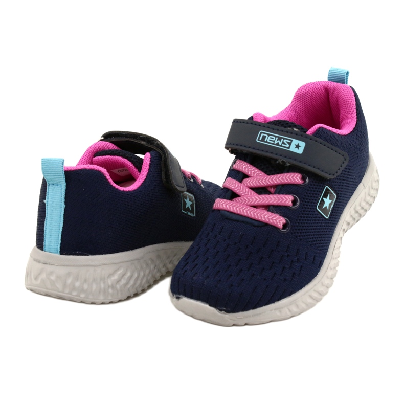 NEWS NOUTĂȚI Pantofi sport cu velcro 22DZ23-4843-M Bleumarin roz 4