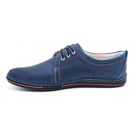Polbut Pantofi din piele pentru bărbați 343 Navy Blue albastru 1