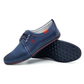 Polbut Pantofi din piele pentru bărbați 343 Navy Blue albastru 3
