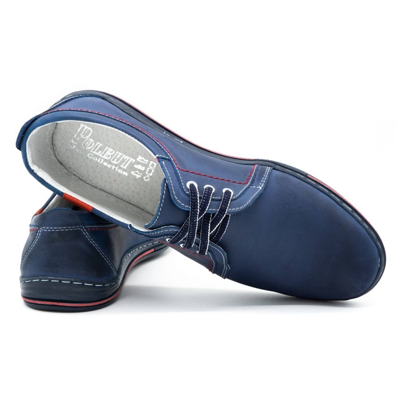 Polbut Pantofi din piele pentru bărbați 343 Navy Blue albastru 4
