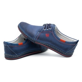 Polbut Pantofi din piele pentru bărbați 343 Navy Blue albastru 5