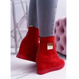 Adidași de Damă Lu Boo Cu Lanțuri Piele Roșie Monica roșu 4