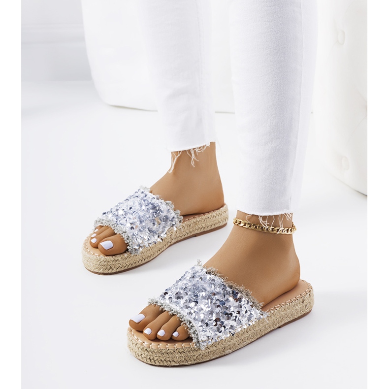 Papuci argintii pe platforma Susanna 1