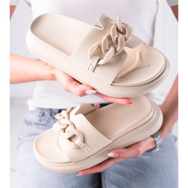 Papuci bej LA.FI Fashion 1 Papuci bej LA.FI Fashion 1