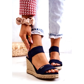 Sandale Damă On Wedge Big Star JJ274977 Bleumarin albastru marin 1