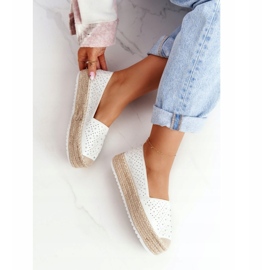 S.Barski Espadrile pe platforma de paie S. Bararski White alb argint 3