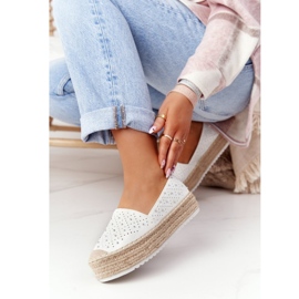 S.Barski Espadrile pe platforma de paie S. Bararski White alb argint 1