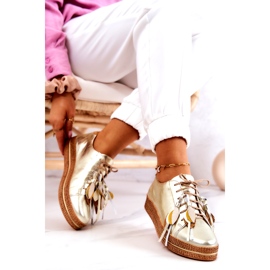 Maciejka 04550-25 Pantofi din piele aurie de aur 4