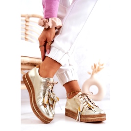 Maciejka 04550-25 Pantofi din piele aurie de aur 3