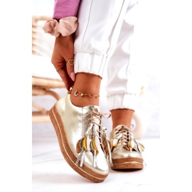 Maciejka 04550-25 Pantofi din piele aurie de aur 2