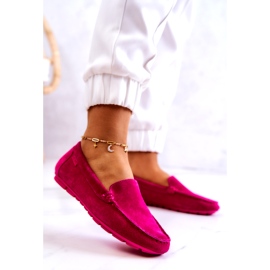 Mocasini de dama din piele intoarsa Big Star JJ274656 fucsia roz 2