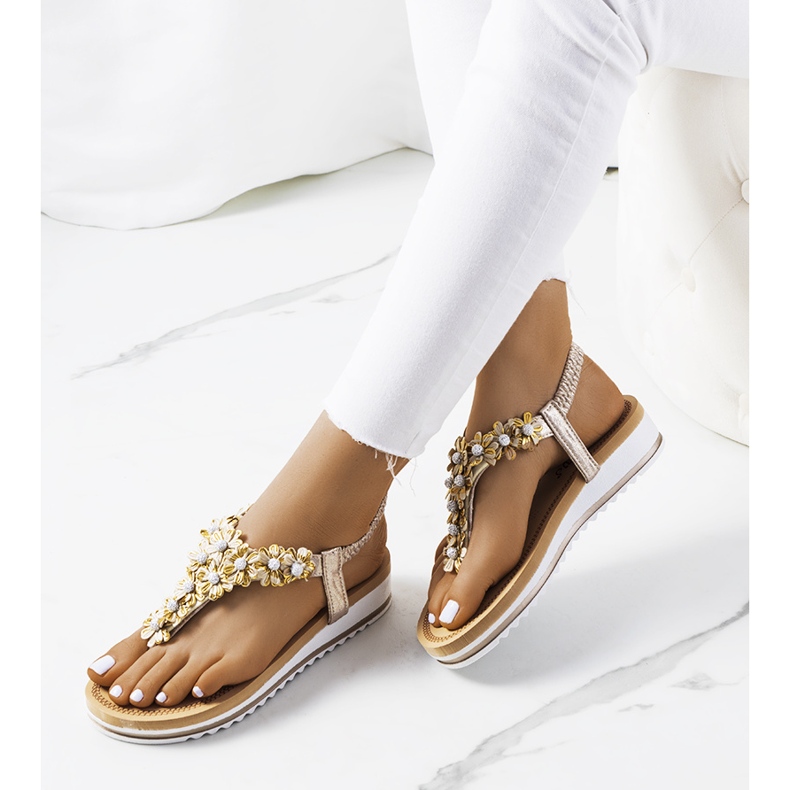 Sandale de dama Tove aurii de aur 1