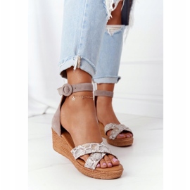 Sandale din piele de căprioară Maciejka 04565-04 Beige-Auriu bej 1