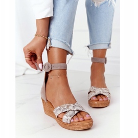 Sandale din piele de căprioară Maciejka 04565-04 Beige-Auriu bej 3