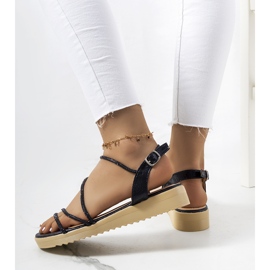 Kul. Sandale negre de damă negru 1