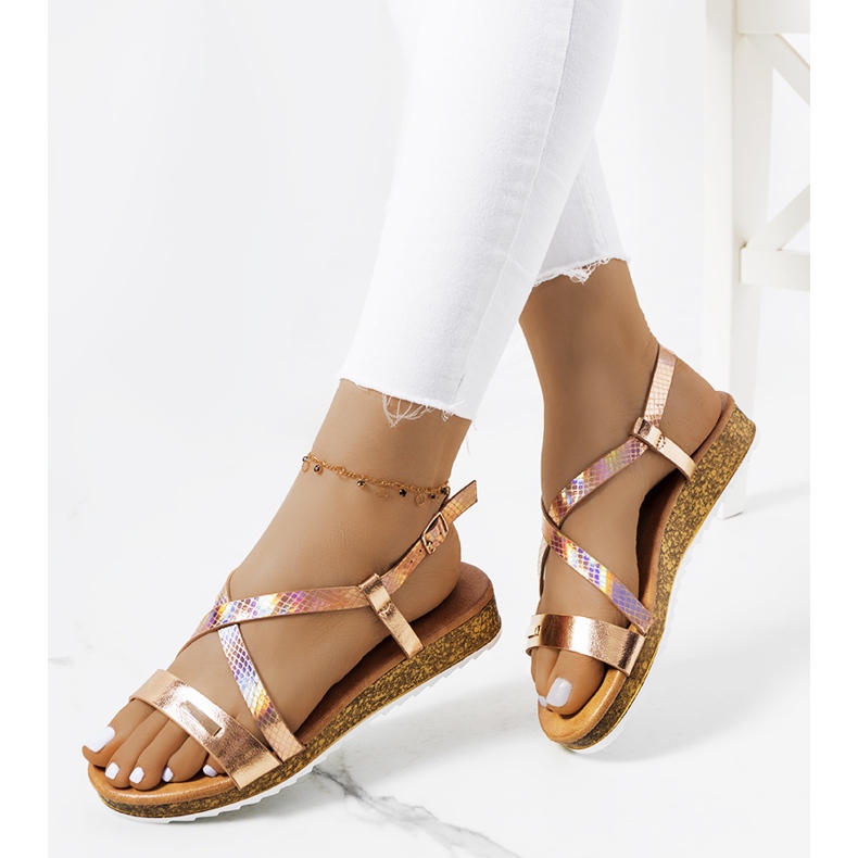 Sandale holografice roz Verna de aur 1