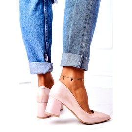 Lewski Shoes Pompe din satin cu model animal Pantofi Lewski 2801 Roz 4