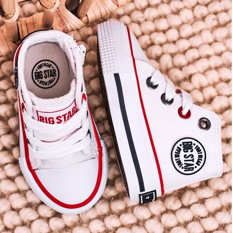 Adidași înalți pentru copii Cu fermoar Big Star HH374187 Alb 3