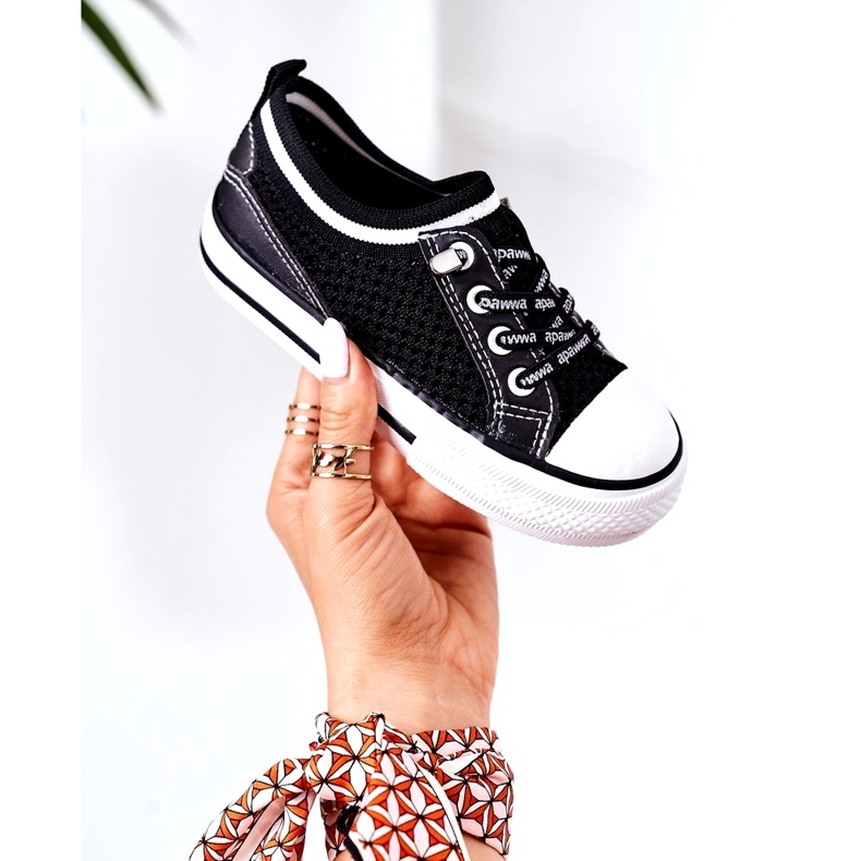 Apawwa Adidași pentru copii Airy Black pentru copii negru 1