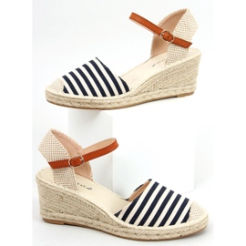 Espadrile cu dungi Irma Blue bej albastru marin 1