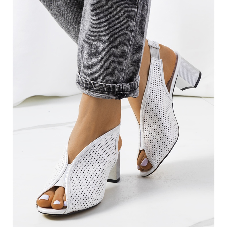 Sandale ajurate argintii Rush 1