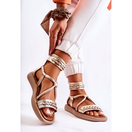 Sandale Piele Pe Platformă Maciejka 05559-25 Auriu de aur 2