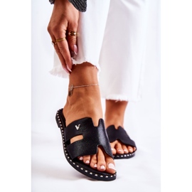 Vinceza Papuci de damă la modă, cu emblema Miquel neagră negru 1