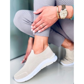 Pantofi sport cu șosete Bloom Beige bej 2