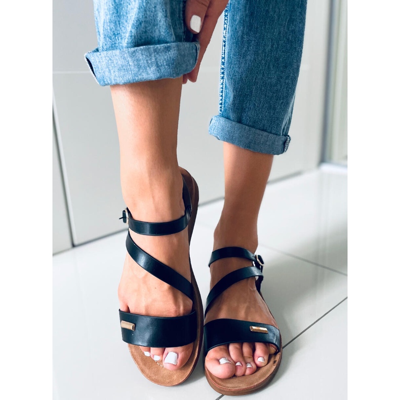 Sandale dama Leaf Black negru 2