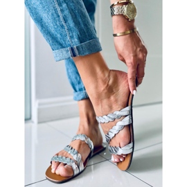 Papuci dama Clover Silvery argint 4