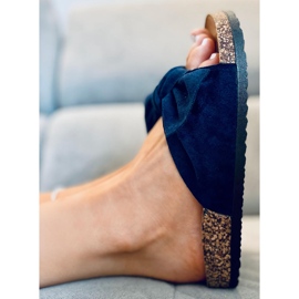 Papuci de plută cu fundă Lila DK.BLUE albastru 1