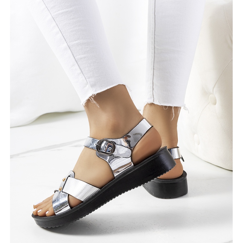 Sandale de dama argintii Tulia 1