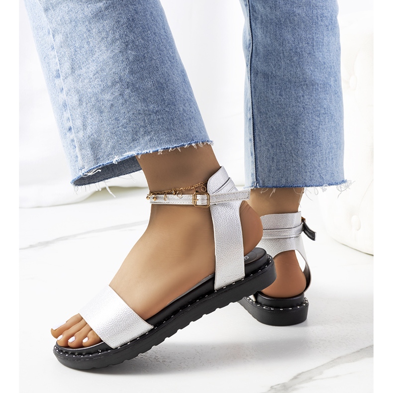 Sandale albe de dama Perunka 2