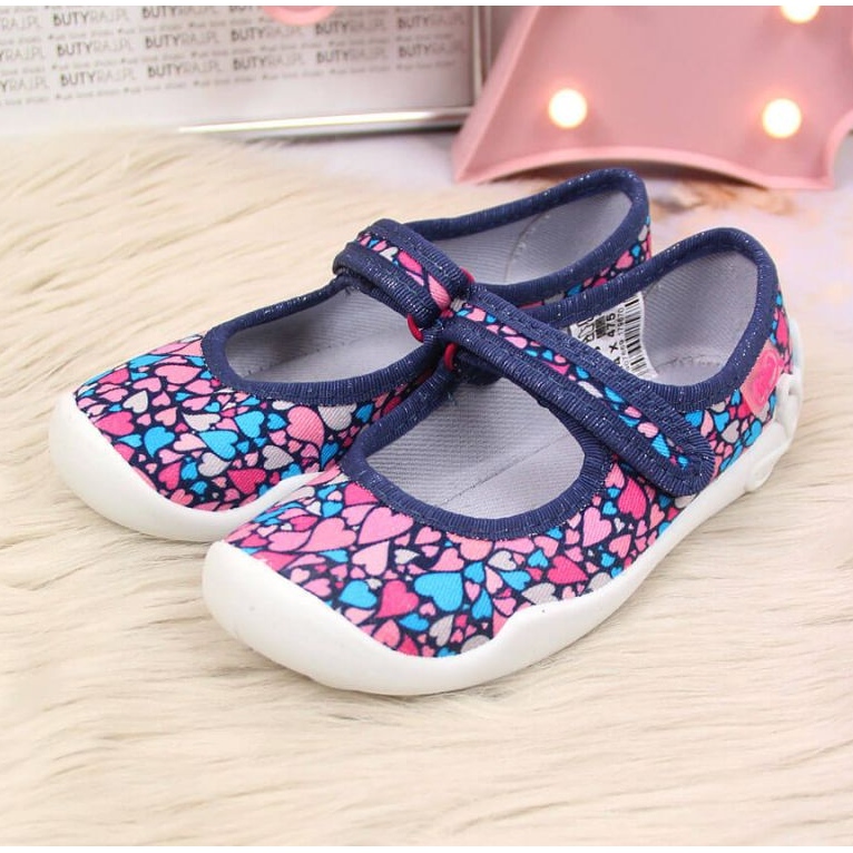 Papuci de balerină cu velcro Grant Jr. Befado albastru marin 2