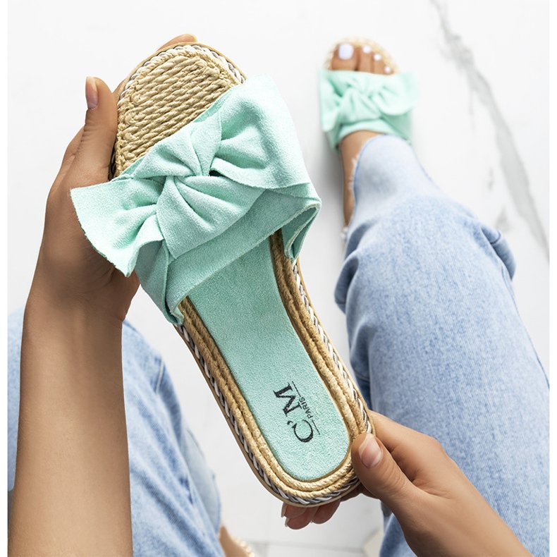 Papuci verzi cu fundita Avi verde 1 Papuci verzi cu fundita Avi verde 1