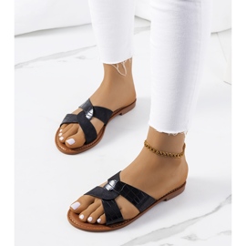 Papuci Dinka negri eleganti negru 1