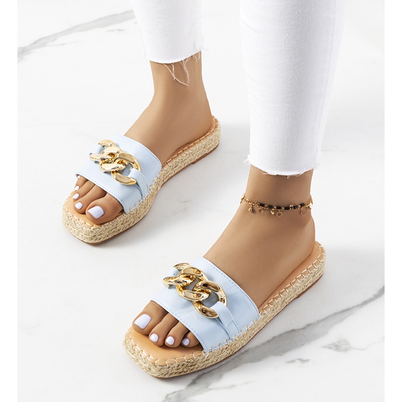 Sandale albastre cu lant Cairo albastru 1