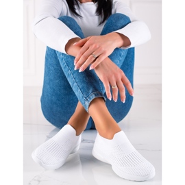 Pantofi sport de alunecare alb 2