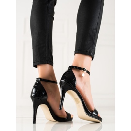 Goodin Sandale negre elegante cu toc înalt negru 1