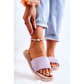 FJ1 Papuci de damă din piele intoarsa Sunset Purple violet 1