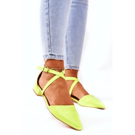 WS1 Pompe patentate pe tocuri mici, galben neon Giovanna 2