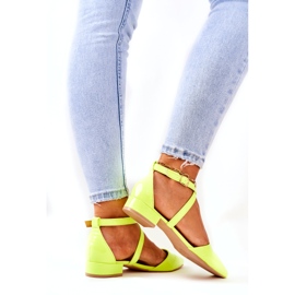 WS1 Pompe patentate pe tocuri mici, galben neon Giovanna 4