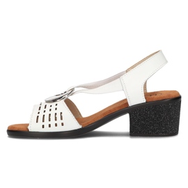 Sandale deschise din piele cu Filippo DS2308/22 Decor alb 3