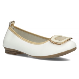 Pantofi din piele Filippo DP3661 / 22 Wh alb de aur 1