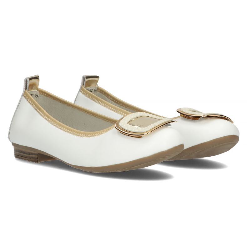 Pantofi din piele cu decor Filippo DP3661/22 Wh alb 4