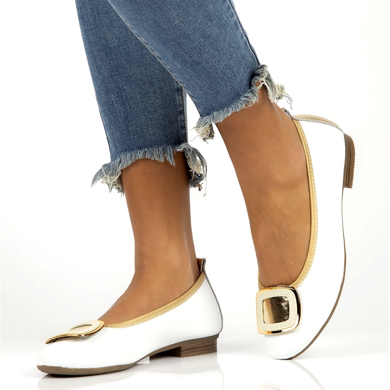 Pantofi din piele cu decor Filippo DP3661/22 Wh alb 7